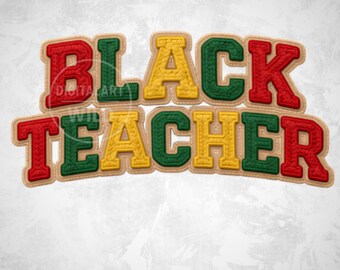 Black History Month Teacher, Faux Yarn Embroidery Teacher Varsity, African American Educator