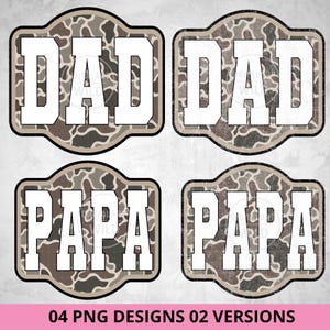 Parche universitario de camuflaje para papá, PNG, parches de camuflaje retro vintage, sublimación para el Día del Padre