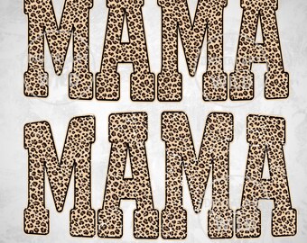 Mama Leopard Varsity PNG,  Trendy Mama png, leopard mama png, Cheetah Mama Mother’s Day png sublimation