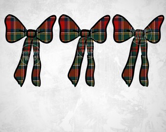 Christmas Plaid Bow PNG, Red Green Scottish Ribbon, Preppy Coquette Bow, Bow Plaid Png, Sublimation Design shirt