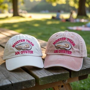 Funny Embroidered Hat – Moister Than An Oyster Cap | Dirty Dad Hat, Washed Baseball Cap, 2-Tone Cap Sarcastic Adult Gift, Trendy Meme Hat
