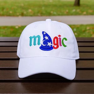 Magic Embroidered Hat – Colorful Wizard Hat Design Baseball Cap, Wash Cap, 2-Tone Dad Hat, Fantasy Embroidery Aesthetic Witchcore Gift