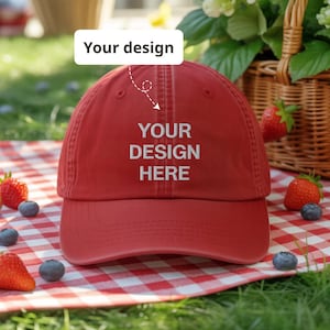 Custom Embroidered Hat – Design Your Own Baseball Cap, Personalized Text or Logo, Washed Dad Hat with Adjustable Strap, Gift for Him or Her