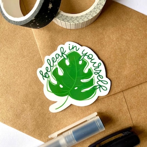 Beleaf en vous-même autocollant | Citation motivante, Sticker Punny, Affirmations positives, Sticker santé mentale, Sticker vinyle brillant