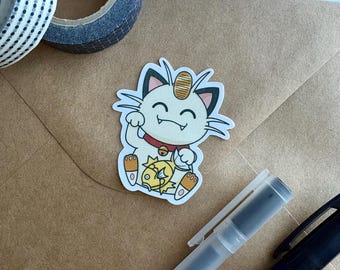 Lucky Cat Sticker | Lunar New Year, Chinese, Kawaii, Pokemon , AAPI, Glossy Vinyl