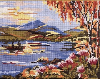 Scottish Loch 12hpi printed needlepoint canvas (with no wool)