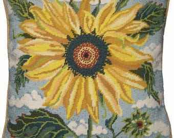 Sonnenblumenhimmel 12hpi Stickset von Primavera inklusive Wolle und farbig bedruckter Leinwand