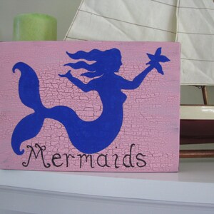 Mermaids Coastal Sign Pink and Purple--Or -Pick your colors----Room Decor---Beach Theme