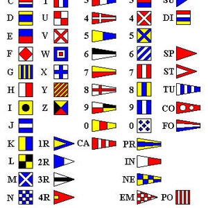 6 Small Nautical Signal Flag Signs Initials Monogram - Etsy