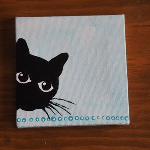 Original Mini Art/ &quot; You Called&quot;/ Crazy Cat, Kitty Art.
