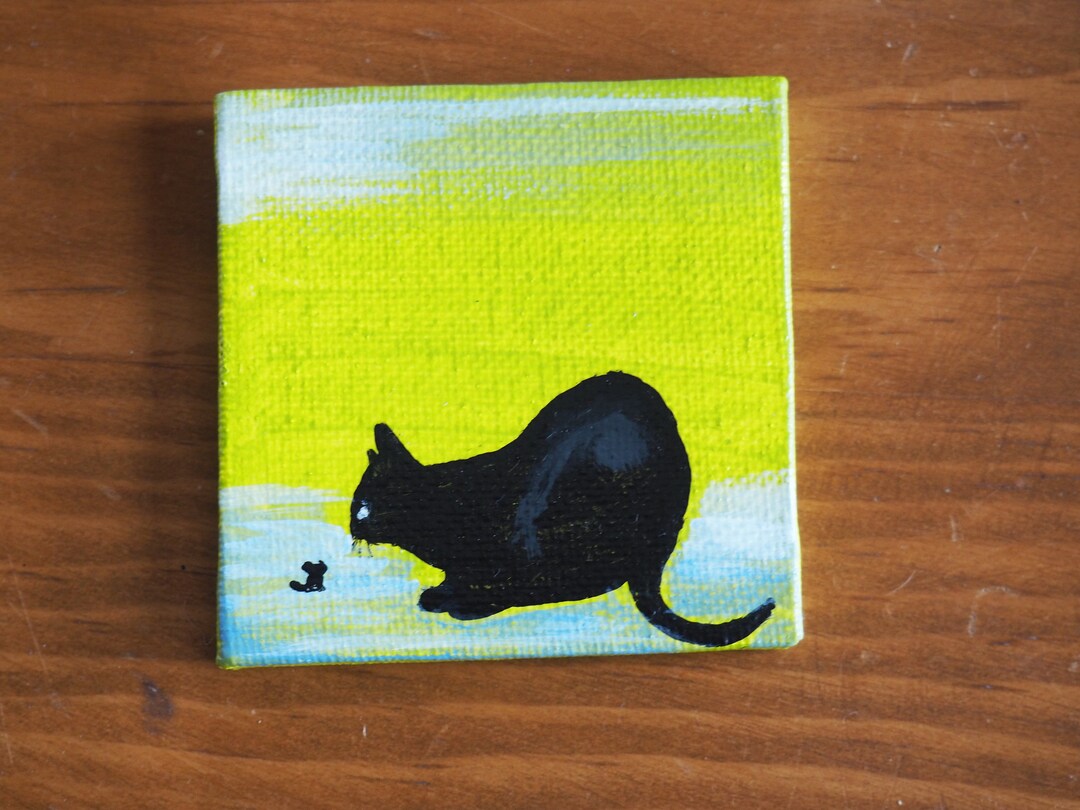 絵画 want to play Original Mini Art/ 
