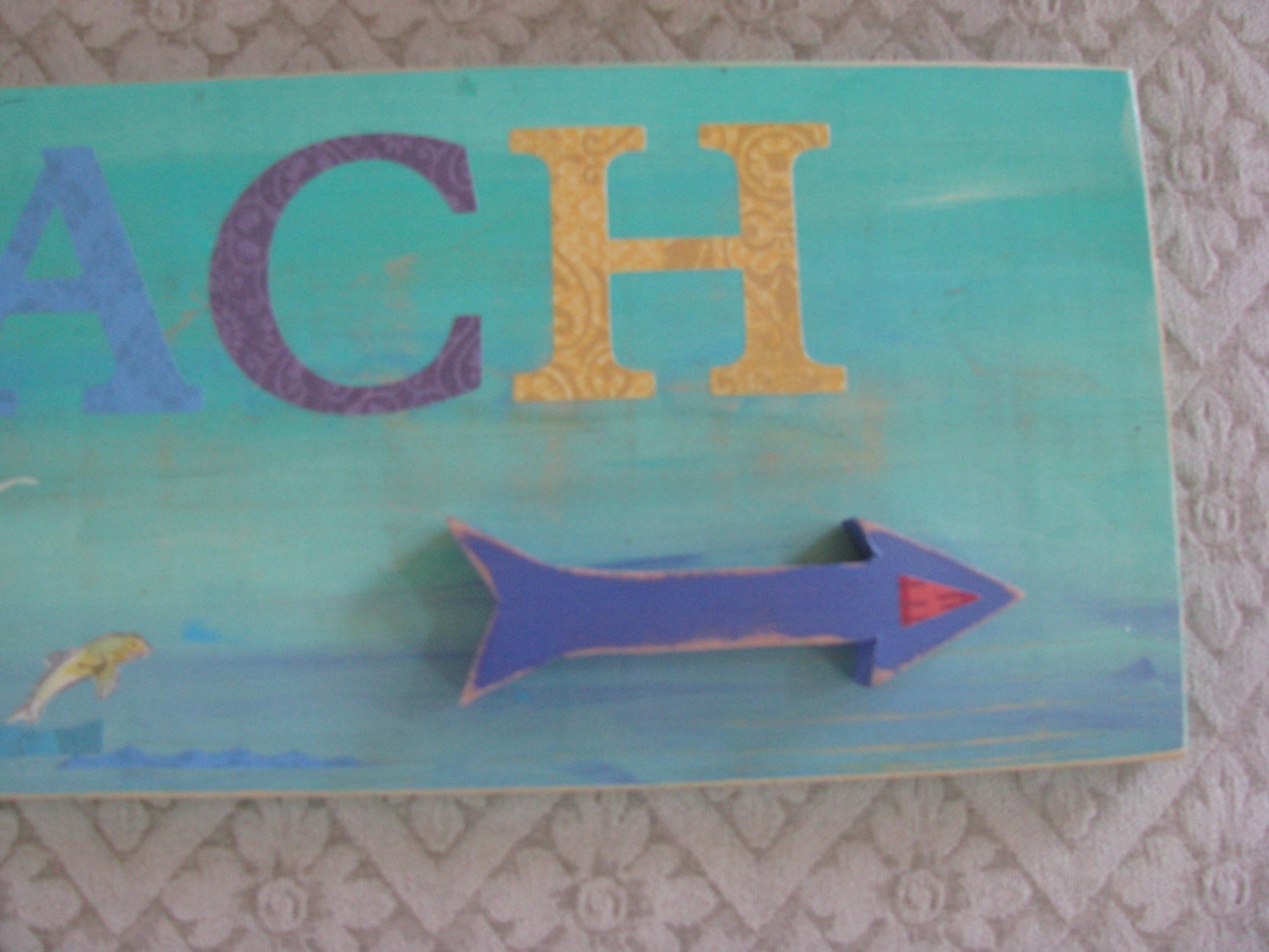 BEACH This Way Sign Hand Made - Etsy