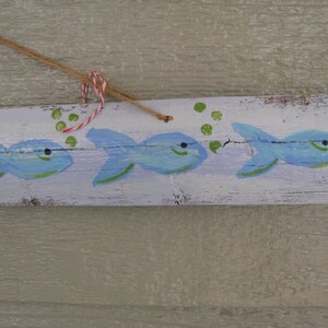 Swimming Recycled Wood Sign OOAK image 2