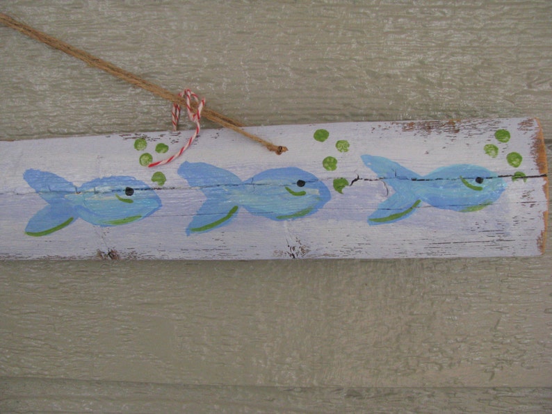 Swimming Recycled Wood Sign OOAK image 2