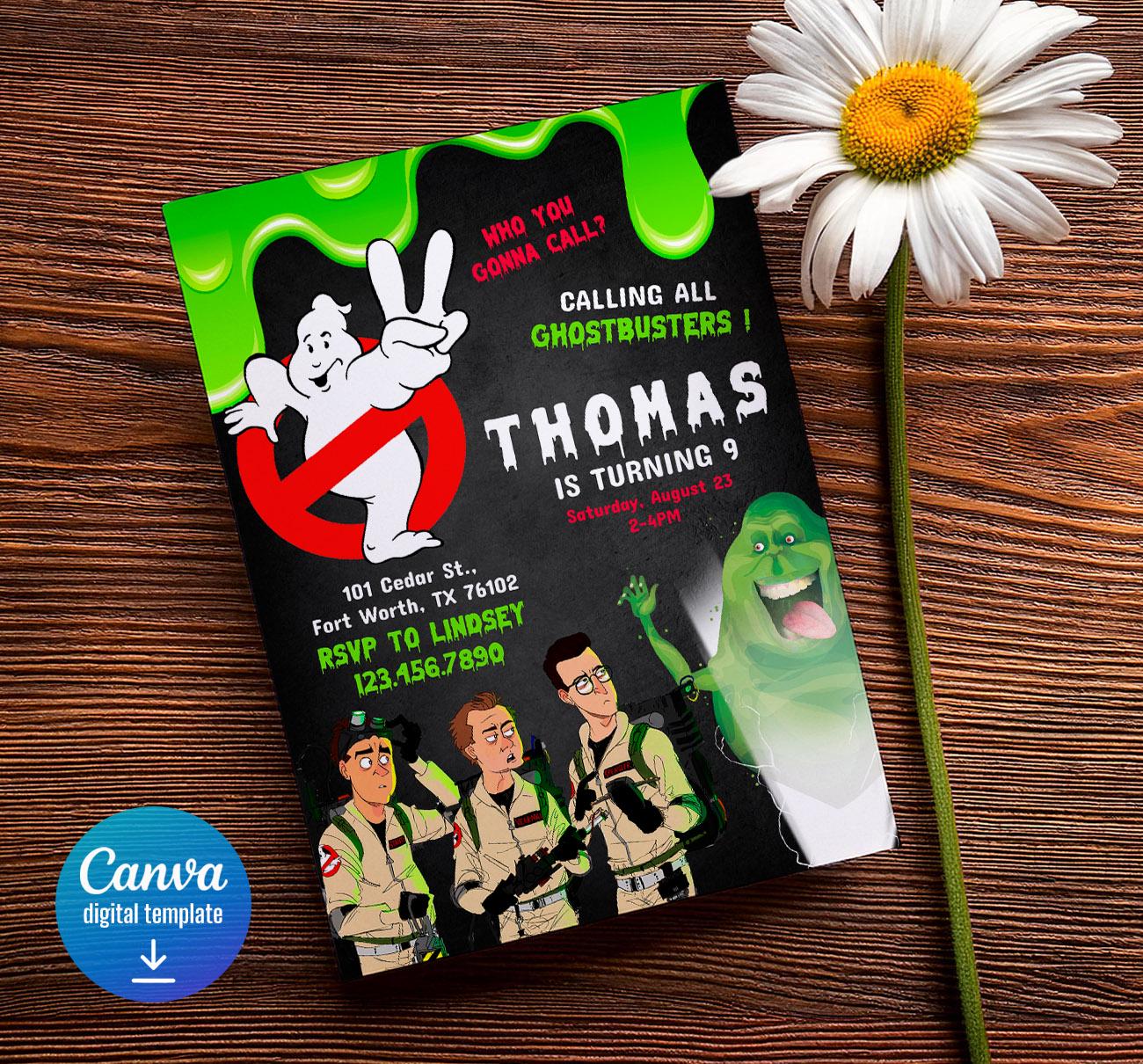 Ghostbusters Birthday Invitation, Printable Editable Invite, Frozen ...