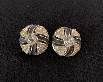 Boucles Créateur Vintage – Doré Et Noir, Clips Perle Noire – TTBÉ