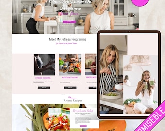 Fitness Website Template, Web Template For Fitness Coach, Fitness Instructor, Fitness Coach Website, Fitness Business Template.