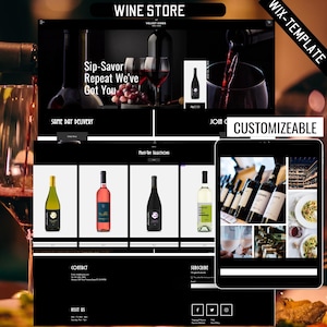 May include: Website homepage for a wine store called Velvet Vines. The website features a black and white design with images of wine bottles and grapes. The text "Sip-Savor Repeat We've Got You" is displayed in large, bold letters. The website also includes a section for same-day delivery and a section for must-try selections.