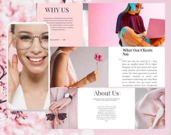 Wix Website Template For Social Media Manager, Wix Website Template, Marketing Agency Website, Pink Website Design, Wix Website Template.