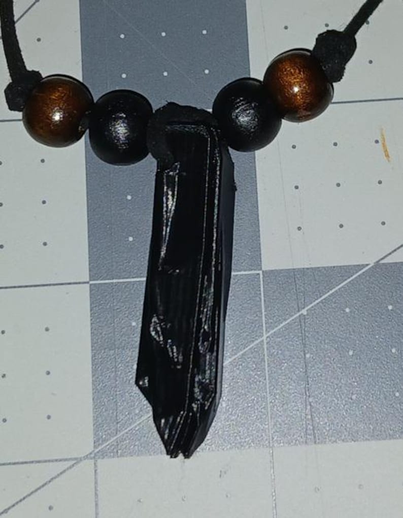 Collar de cristales Kyber con sable de luz de sombras inspirado en Star Wars, multicolor, impreso en 3D Black