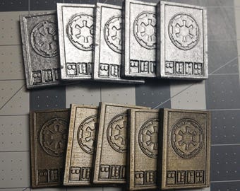 Accesorio de cosplay impreso en 3D de los créditos imperiales de Star Wars