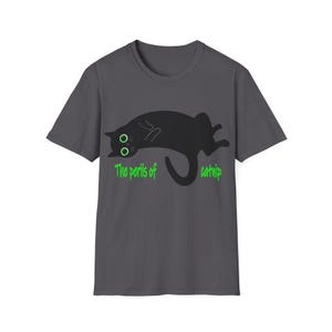 Cartoon Cat Lover Unisex T-Shirt, Funny Cat Tee, Pet Owner Gift, Cat Mom Tee, Cat Dad Shirt, Perils of Catnip Tee