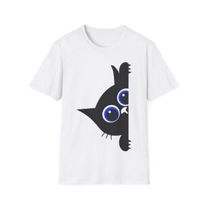 Cute Cat Unisex Softstyle T-Shirt, Cat Lover Gift, Funny Pet Tee, Cheeky Kitten Shirt, Cat Mum Gift, Cat Dad Gift