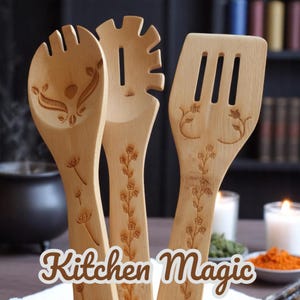 Whimsical Engraved Wooden Spoons