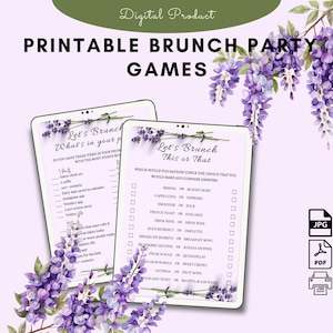 Boho Brunch Party Games,Boho Floral Brunch Editable Games,Printable Brunch Game Pack,Fun Boho Party Activities,Modern Brunch Games, Party