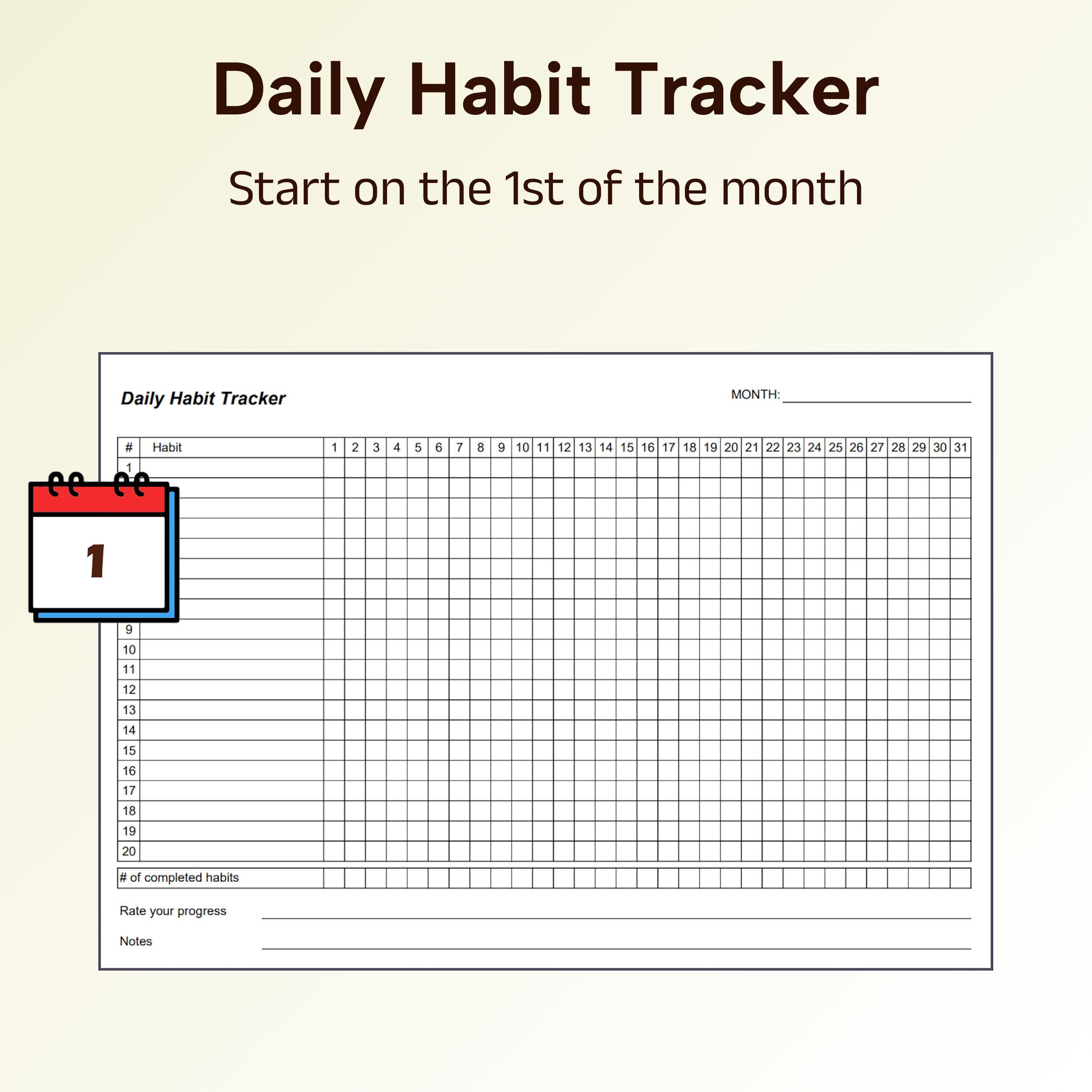 Printable Habit Tracker: Daily, Weekly, Monthly Layouts (A4 & Letter ...