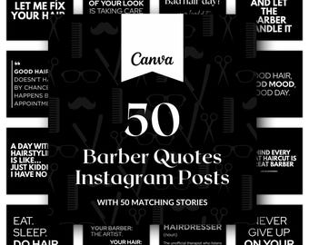 Barber Quotes Instagram Posts, 50 Barber Shop Instagram Templates, Social Media Quotes For Hairdressers & Hairstylists