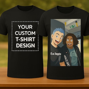 Personalisiertes Anime Portrait T-Shirt | Comic-Stil personalisiertes Shirt | Ihr Foto als Cartoon Zeichnung Geschenk für Sie oder Ihn