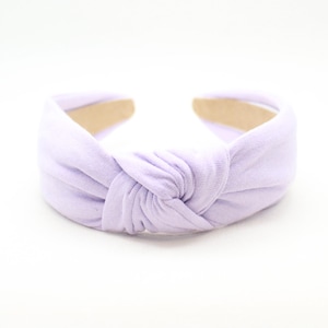 Women&#39;s Top Knot Headband | Lavender Love Solid Headband | Girls Top Knot Headband | Tween Top Knot Headband
