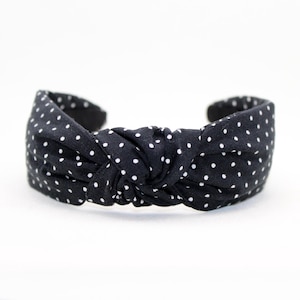 Women&#39;s Top Knot Headband | Cosmic Confetti Black & White Headband | Girls Top Knot Headband |Tween Top Knot Headband