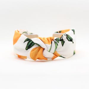 Women&#39;s Top Knot Headband | Summer Citrus Headband | Girls Top Knot Headband | Tween Top Knot Headband