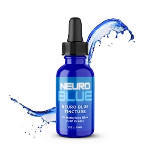 Neuro Blue 1% Methylene Blue Tincture (30ml/1oz) - Made in USA, USP-Grade for Mental Clarity, Sustained Energy & Cellular Health