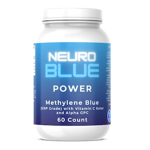 Methylene Blue Capsules with 13mg Methylene Blue + Alpha GPC + Vitamin C Ester - Power Capsules – 1 Month Supply