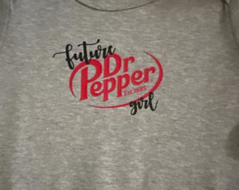 Future Dr Pepper baby girl onesie