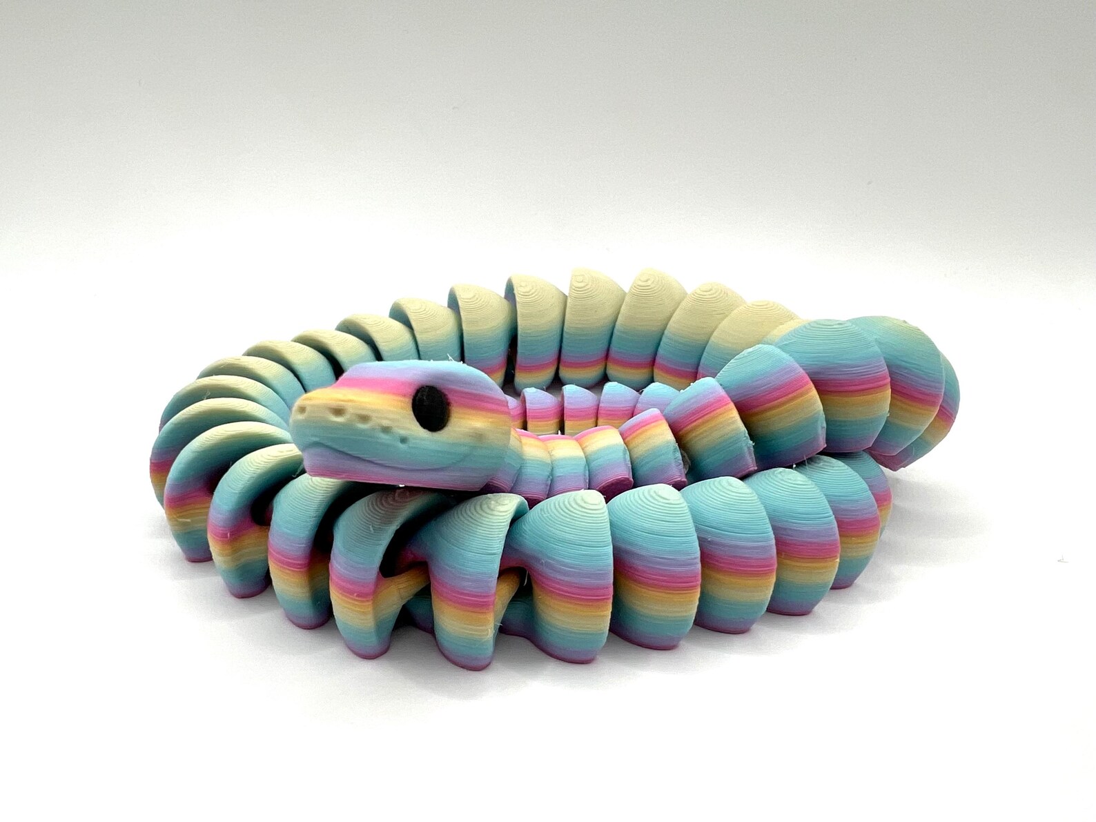 3D Printed Rainbow Ball Python: Articulated Fidget Snake - Etsy
