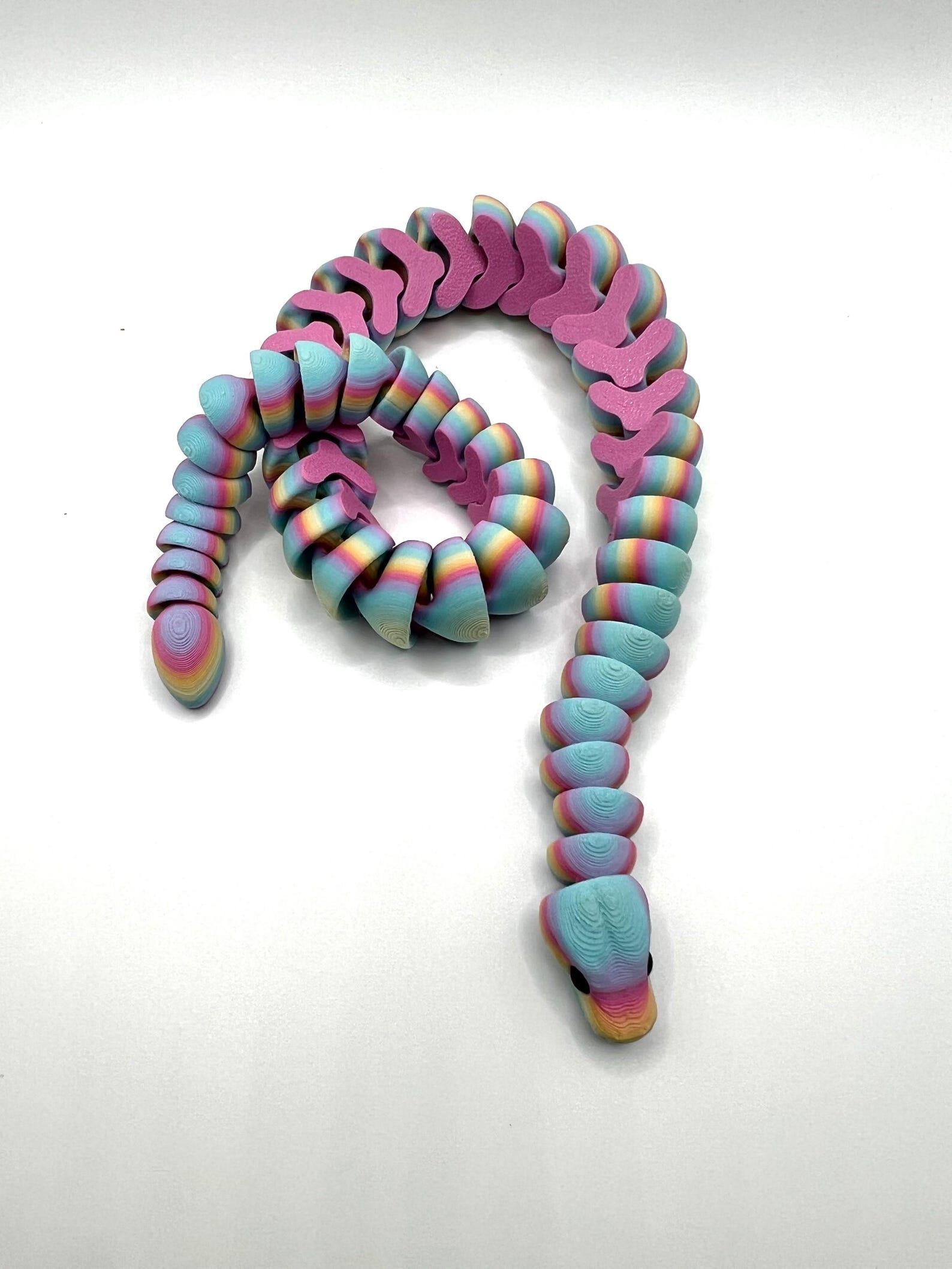 3D Printed Rainbow Ball Python: Articulated Fidget Snake - Etsy