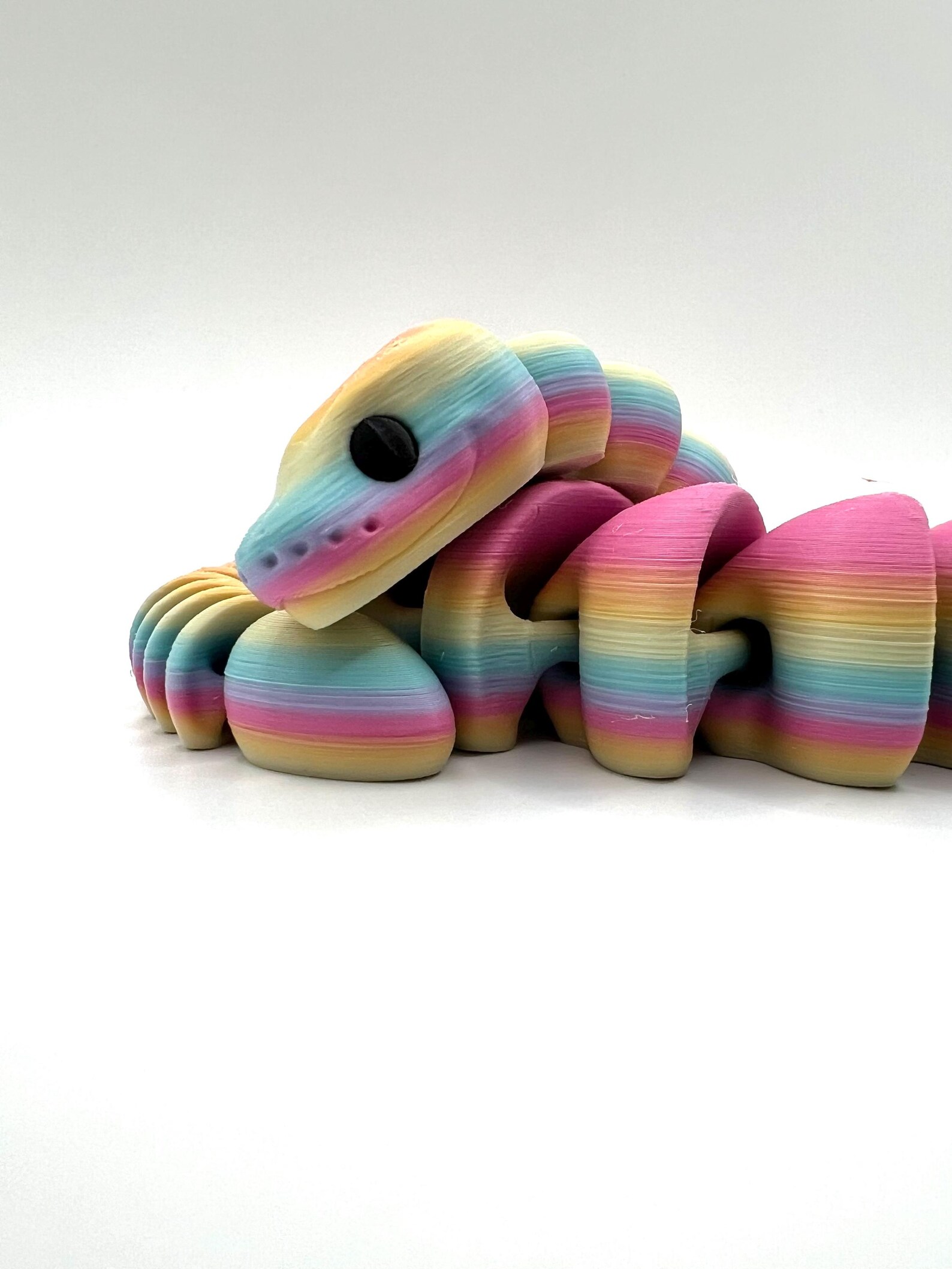 3D Printed Rainbow Ball Python: Articulated Fidget Snake - Etsy