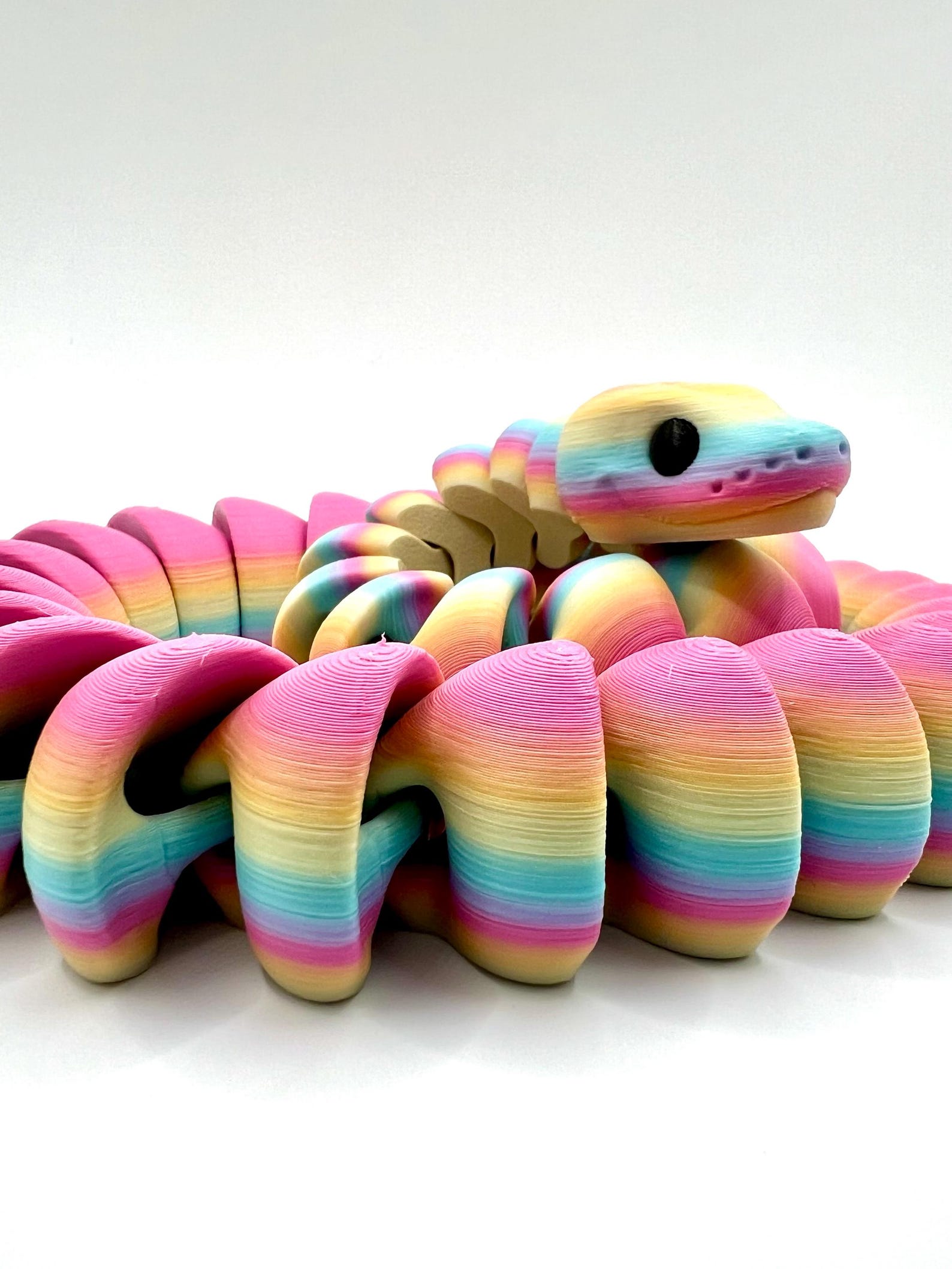 3D Printed Rainbow Ball Python: Articulated Fidget Snake - Etsy