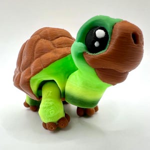 3D Printed Tortoise Fidget Figure: Articulated Reptile Decor