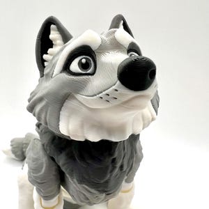 Wolf 3D Printed Fidget Figure | Howling Wolf Model | Articulated Animal | Critter | Display | Decor | Collectible