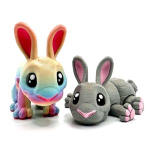 3D Printed Articulated Rabbit Fidget Figure: Bunny Decor Collectible