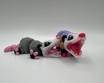 Articulated Opossum Fidget Figure: 3D Printed Animal Model, 4-Inch