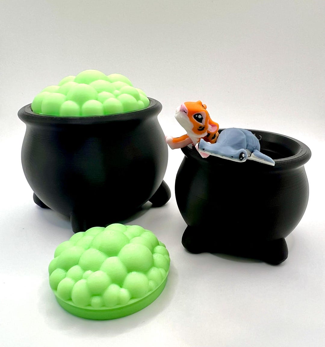 3D Printed Cauldron Container With Mystery Animal Fidgets | Halloween ...