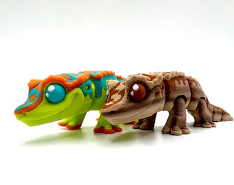 Articulated Crested Gecko Fidget: 3D Printed Reptile Model (4.25 inches)