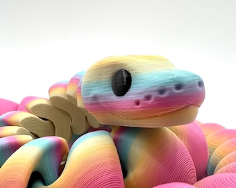 3D Printed Rainbow Ball Python: Articulated Fidget Snake