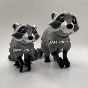 3D Printed Articulated Raccoon Figure: Collectible Critter Decor
